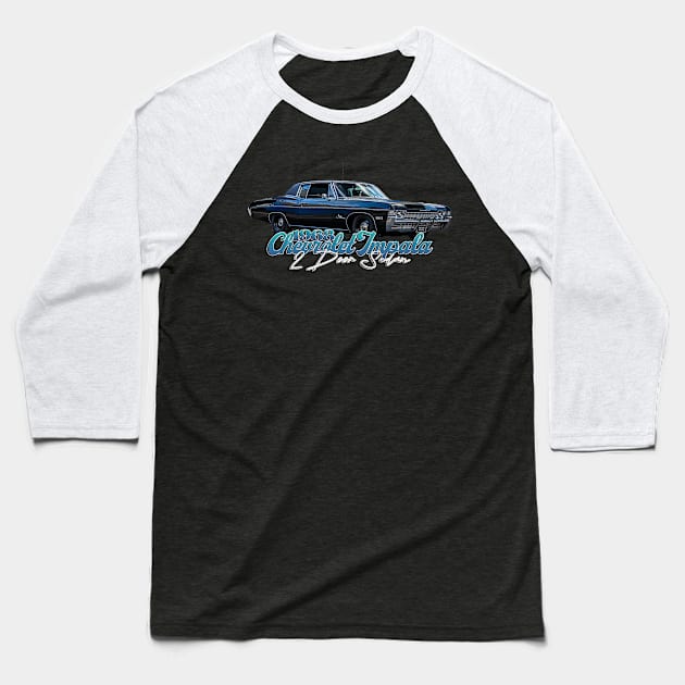 Customized 1968 Chevrolet Camaro Z28 Coupe Baseball T-Shirt by Gestalt Imagery